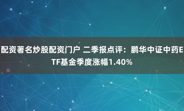 配资著名炒股配资门户 二季报点评：鹏华中证中药ETF基金季度涨幅1.40%